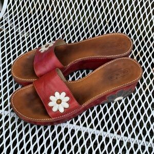Vintage Coach Slide Sandals Mules Flowers Women’s Size 8.5 B